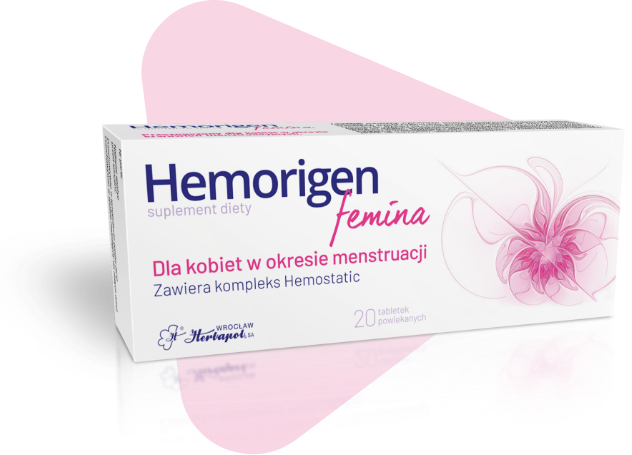 Packshot opakowanie suplementu diety Hemorigen femina | Hemorigen femina